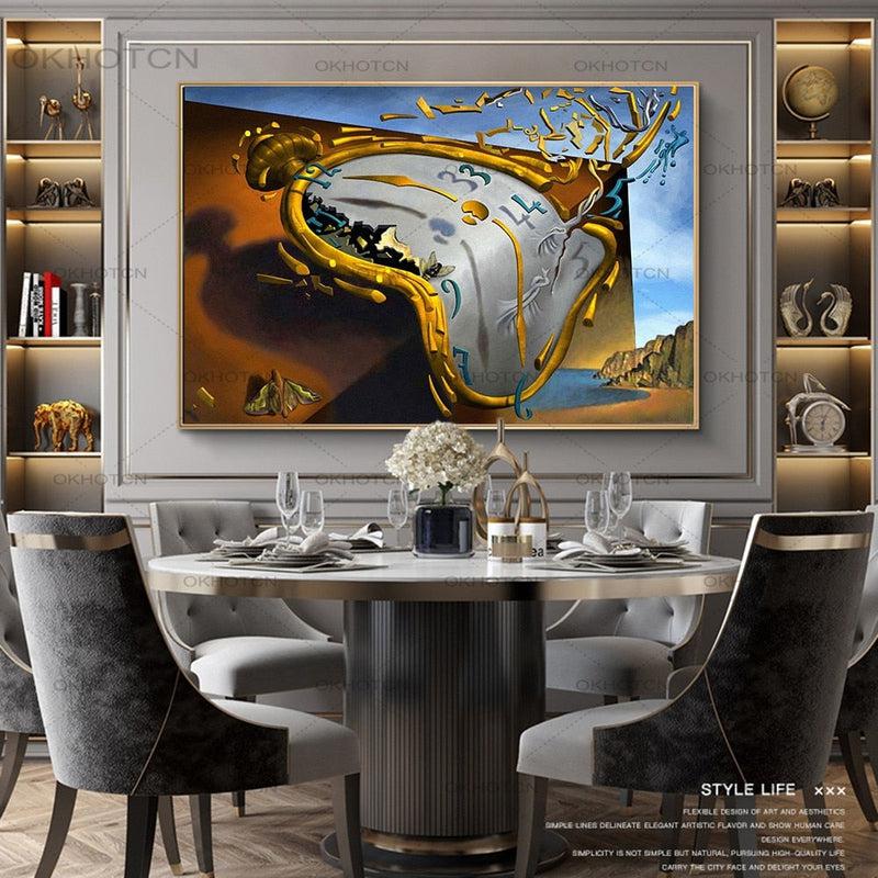 Salvador Dali The Persistence of Memory Canvas Paintings - Famous Art Posters and Prints for Home Wall Decor